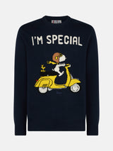 Maglia da uomo girocollo con stampa jacquard scooter Snoopy | SNOOPY - EDIZIONE SPECIALE ©PEANUTS