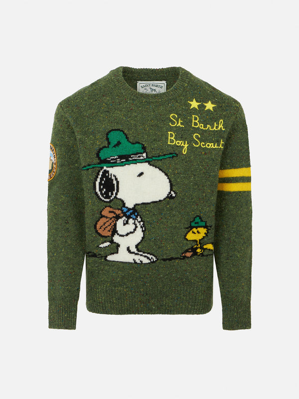 Boy crewneck donegal sweater with Snoopy jacquard print | SNOOPY - PEANUTS™ SPECIAL EDITION