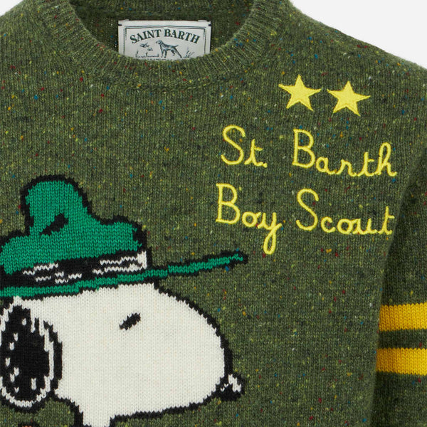 Boy crewneck donegal sweater with Snoopy jacquard print | SNOOPY - PEANUTS™ SPECIAL EDITION