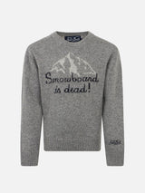 Snowboard is dead grey boy sweater