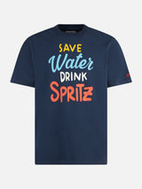 Herren-T-Shirt aus schwerer Baumwolle mit Spritz-Aufdruck