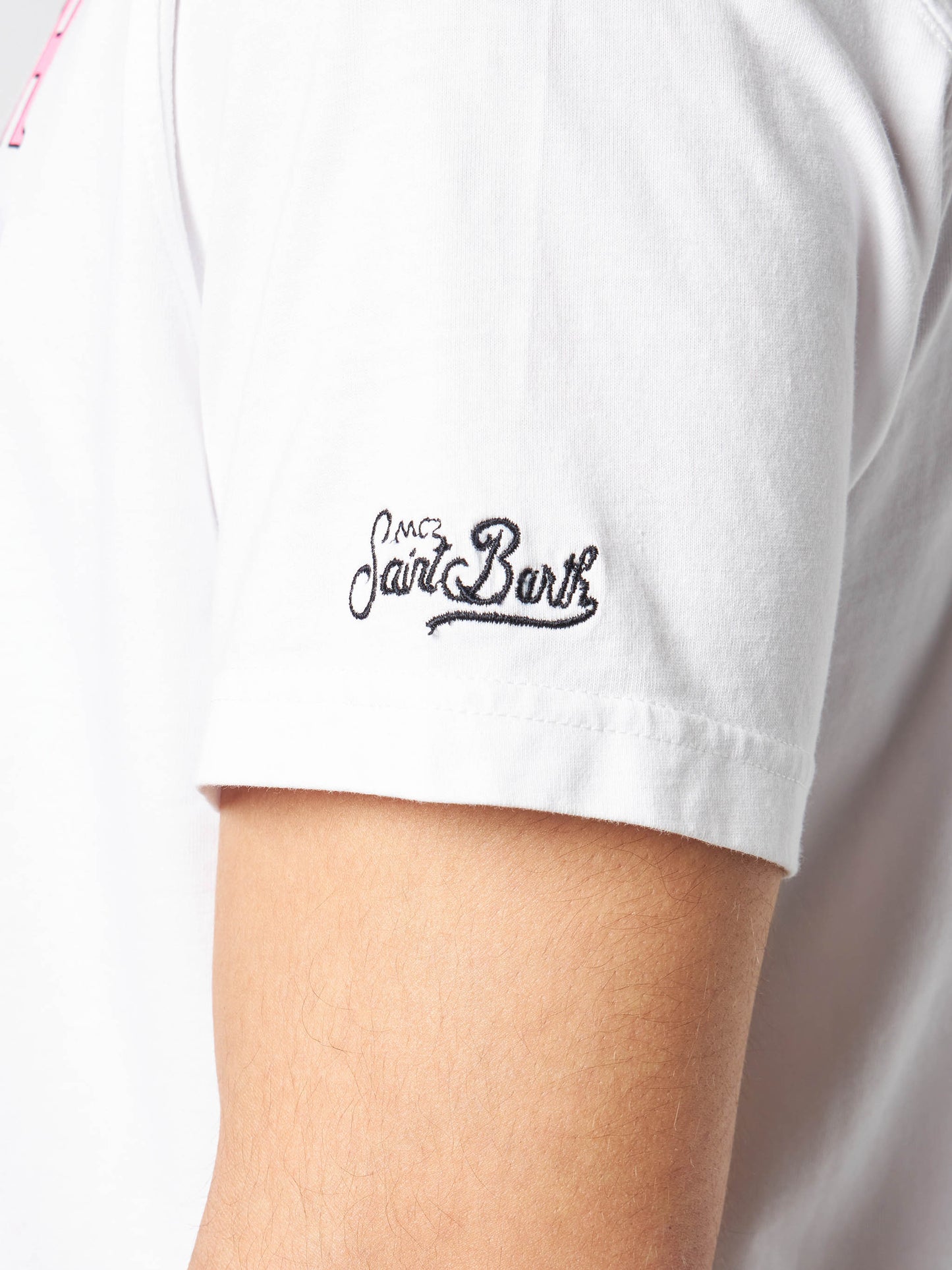 T-shirt da uomo in cotone con stampa St.Barth airlines