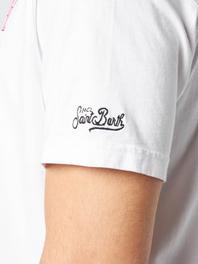 T-shirt da uomo in cotone con stampa St.Barth airlines