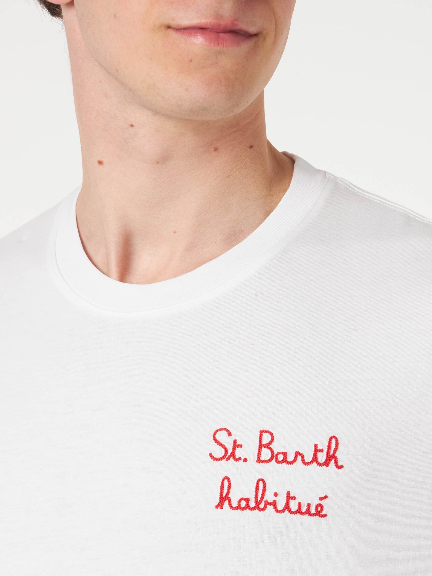 Man t-shirt with St. Barth habituè embroidery