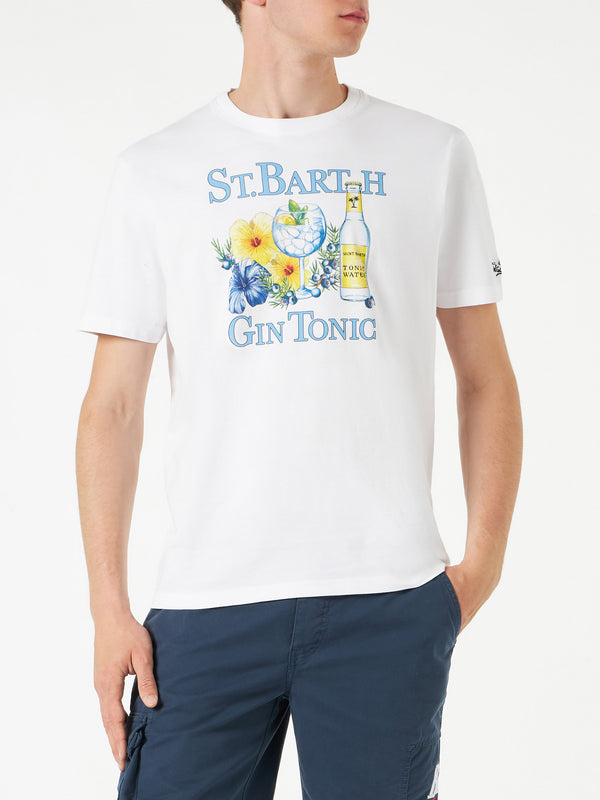 Man cotton t-shirt with St.Barth Gin Tonic print