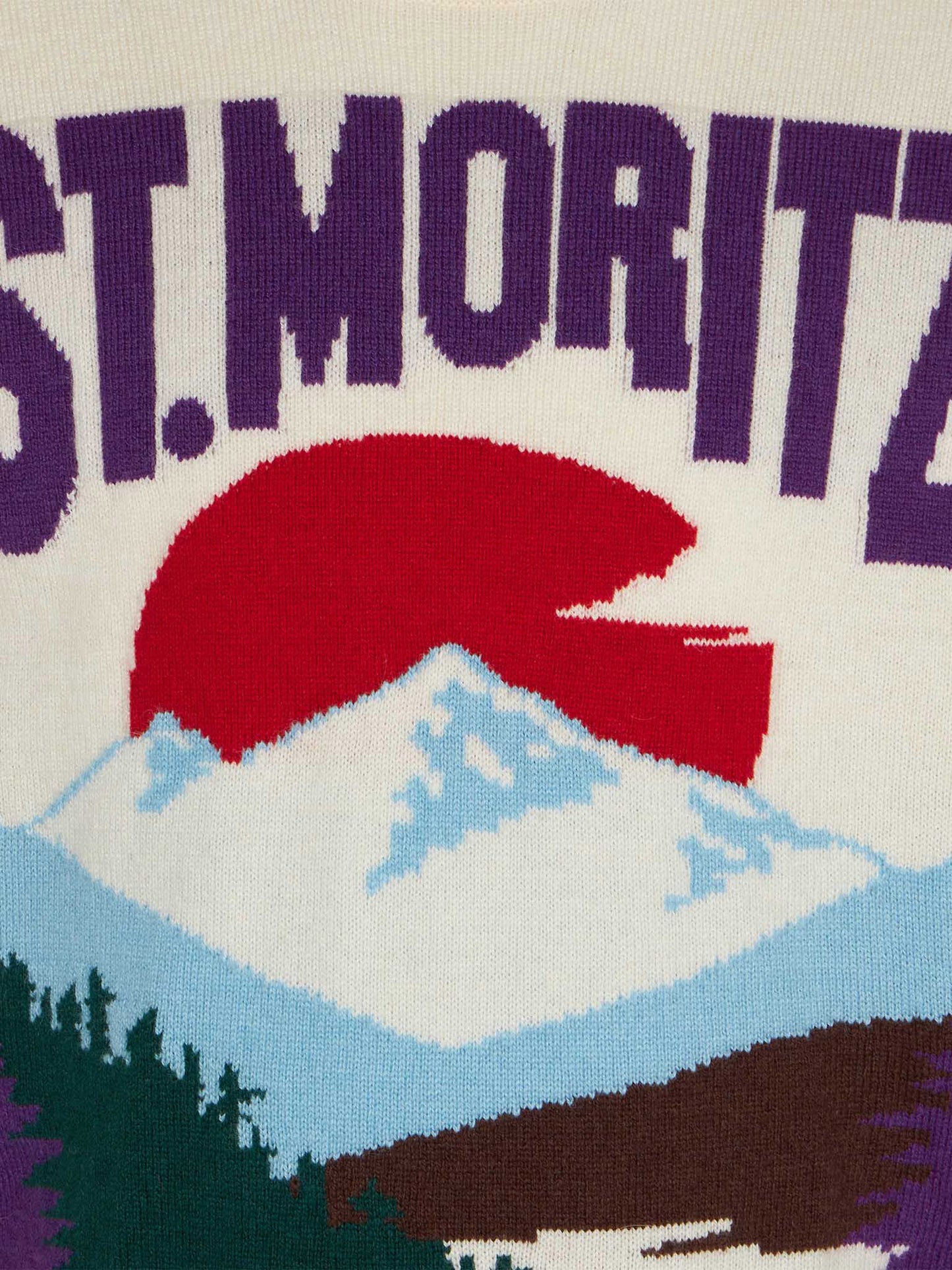 Maglione da bambina a girocollo con cartolina di St. Moritz