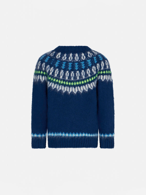 Boy brushed sweater with icelandic jacquard