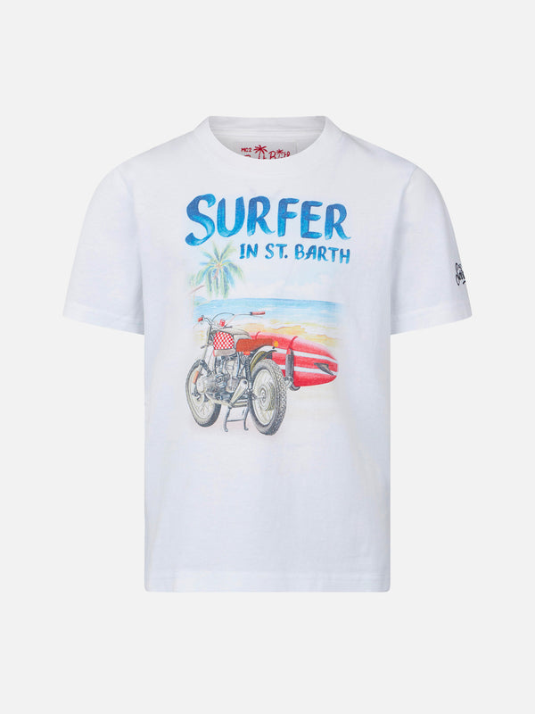 T-shirt da bambino con stampa surfista