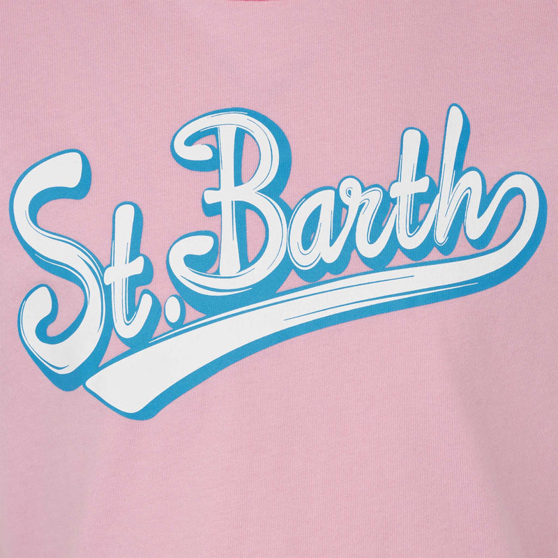 Girl cotton t-shirt with St. Barth print