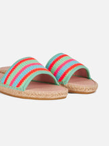 Woman espadrillas with crochet stripes