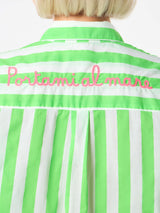 Striped cotton shirt Portami al mare embroidery