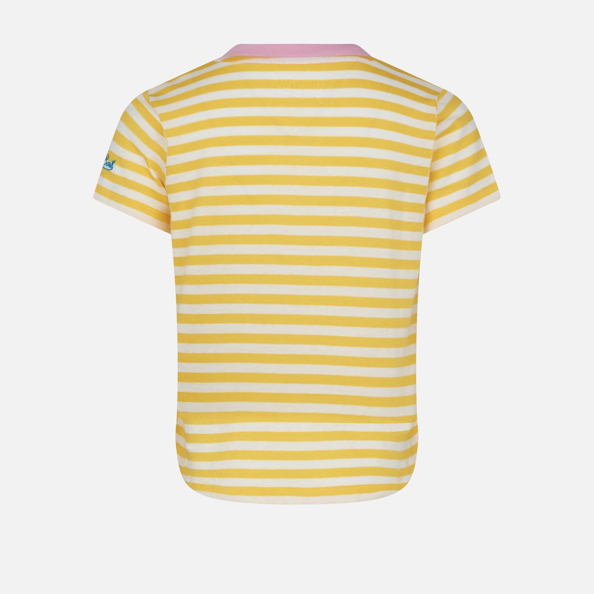 Girl striped t-shirt with St. Barth Princess embroidery - MC2 Saint Barth