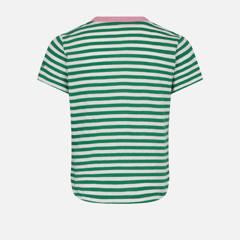 Girl t-shirt with stripes and embroidery