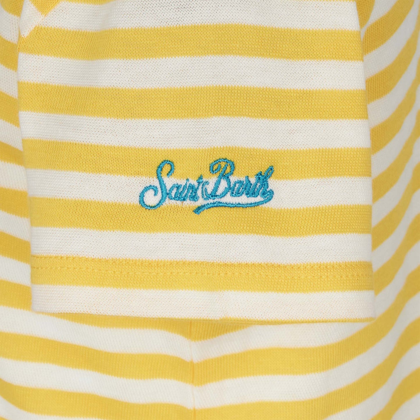 Girl striped t-shirt with St. Barth Princess embroidery - MC2 Saint Barth