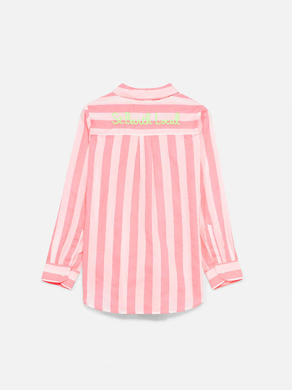 Striped mini Brigitte shirt with St. Barth Local embroidery