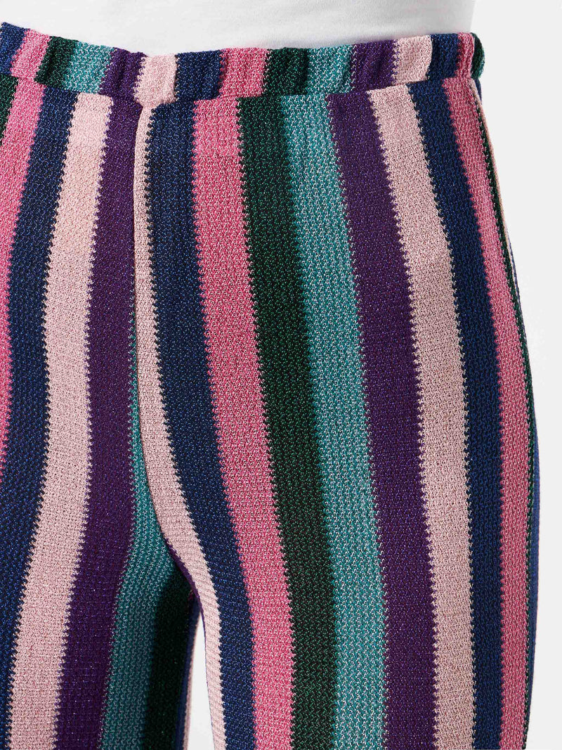 Multicolor knitted palazzo pants