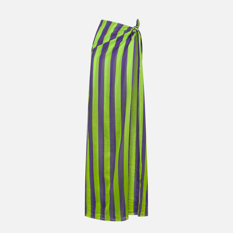 Cotton pareo with striped print