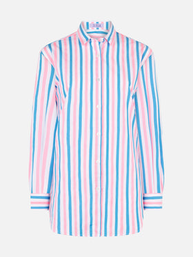 Striped cotton shirt with Dreaming St. Barth embroidery - MC2 Saint Barth