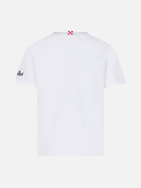 Boy cotton t-shirt with Surfer in St. Barth print