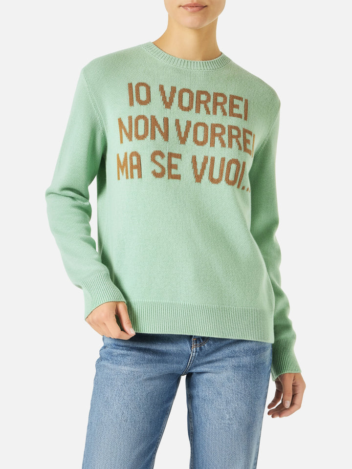 Grüner Damenpullover mit Jacquard | NIKI DJ SPECIAL EDITION