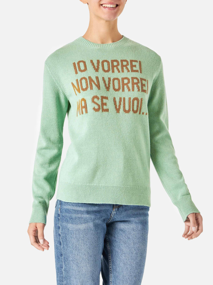 Grüner Damenpullover mit Jacquard | NIKI DJ SPECIAL EDITION