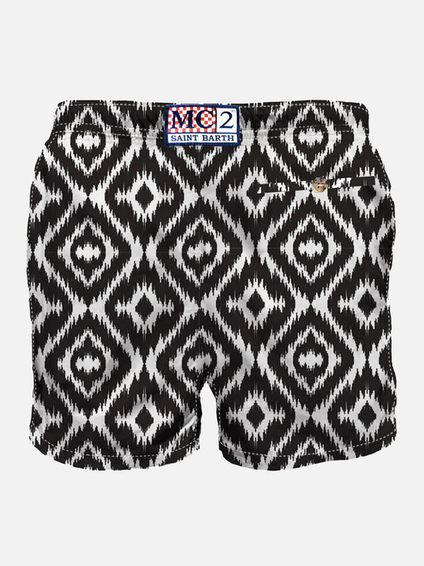 Man swim shorts with ethnic print