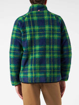 Giubbotto da uomo in sherpa con stampa tartan