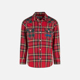 Boy shirt with tartan print