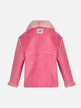 Giubbotto da bambina in shearling con stampa paisley