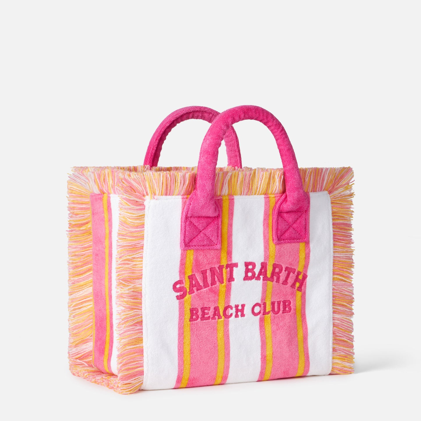Colette gestreifte Frotteehandtasche mit Saint Barth Beach Club-Stickerei