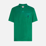 Man green terry polo