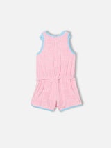 Baby girl terry pink romper suit