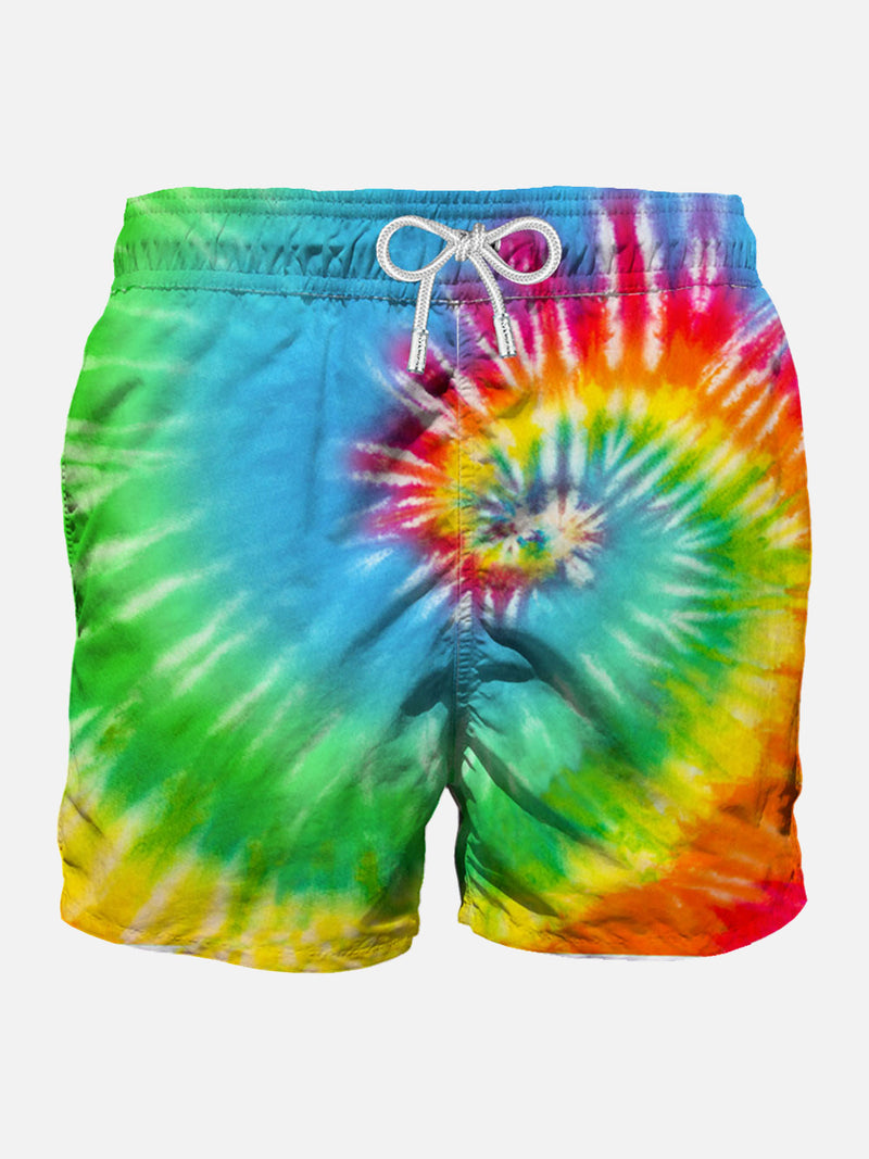 Fluo-Badeshorts für Herren mit Batikmuster