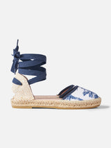 Espadrillas piatte con stampa toile de jouy