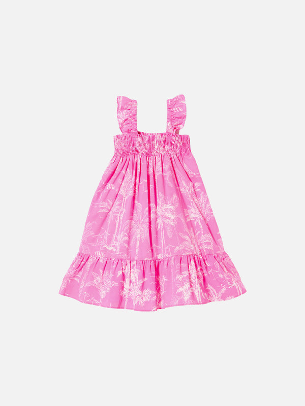 Girl dress with toile de jouy print