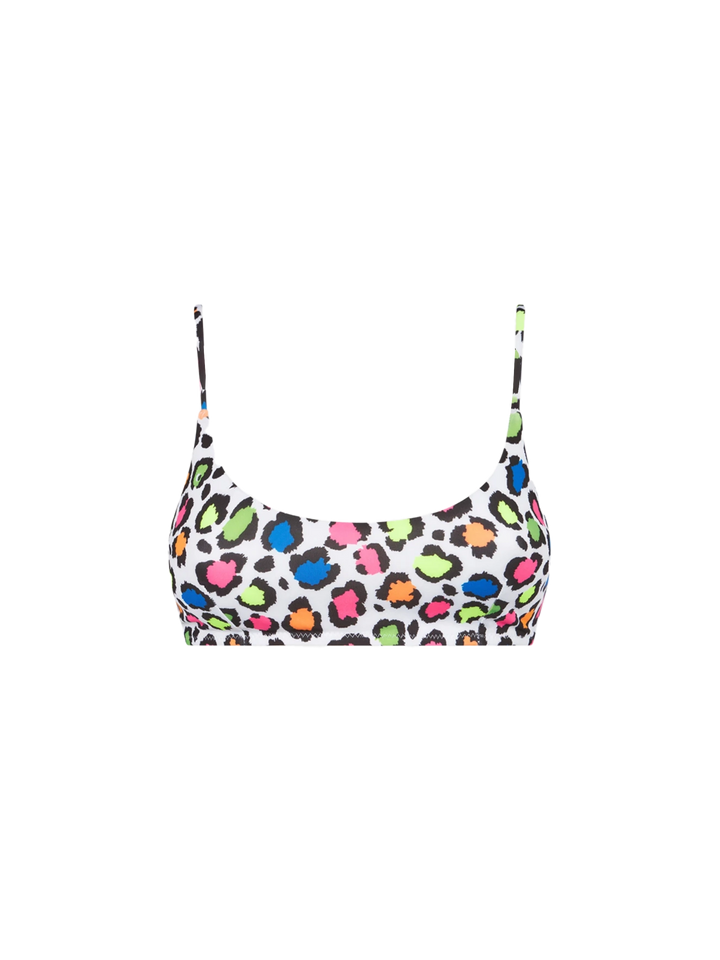 Damen-Bralette-Top mit mehrfarbigem Animalier-Print