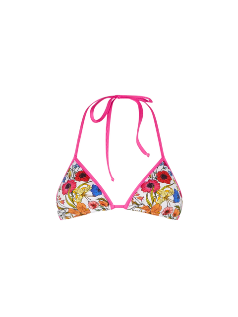 Woman triangle top with flower print - MC2 Saint Barth