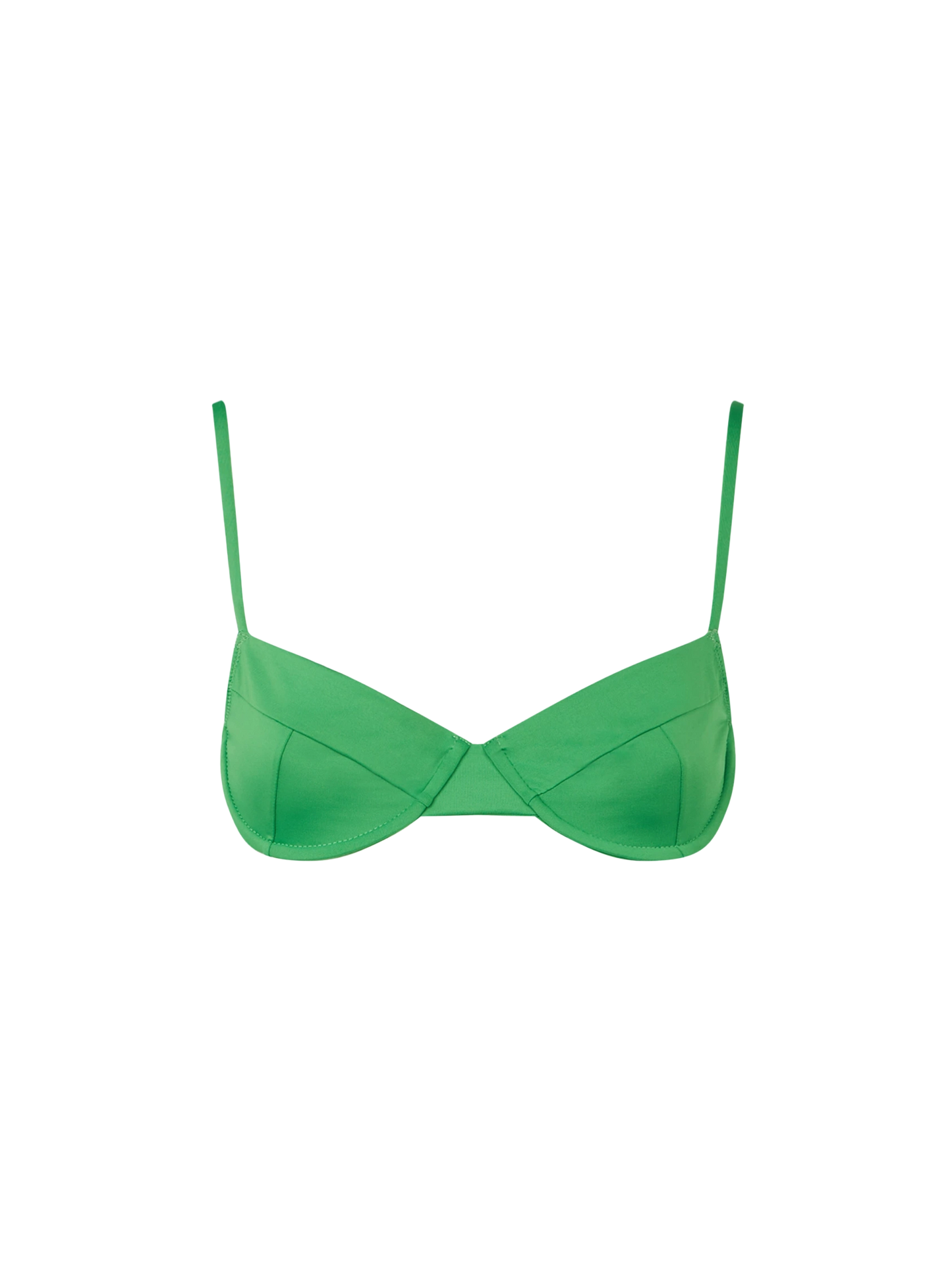 Woman green underwired bralette swimsuit