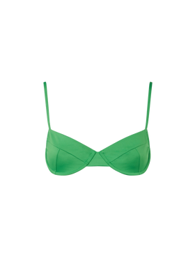 Woman green underwired bralette swimsuit