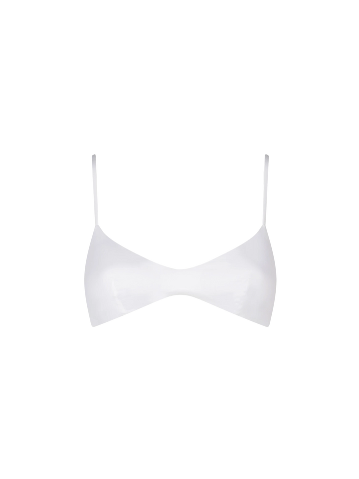Weißer Damen-Badeanzug mit Bralette-Oberteil