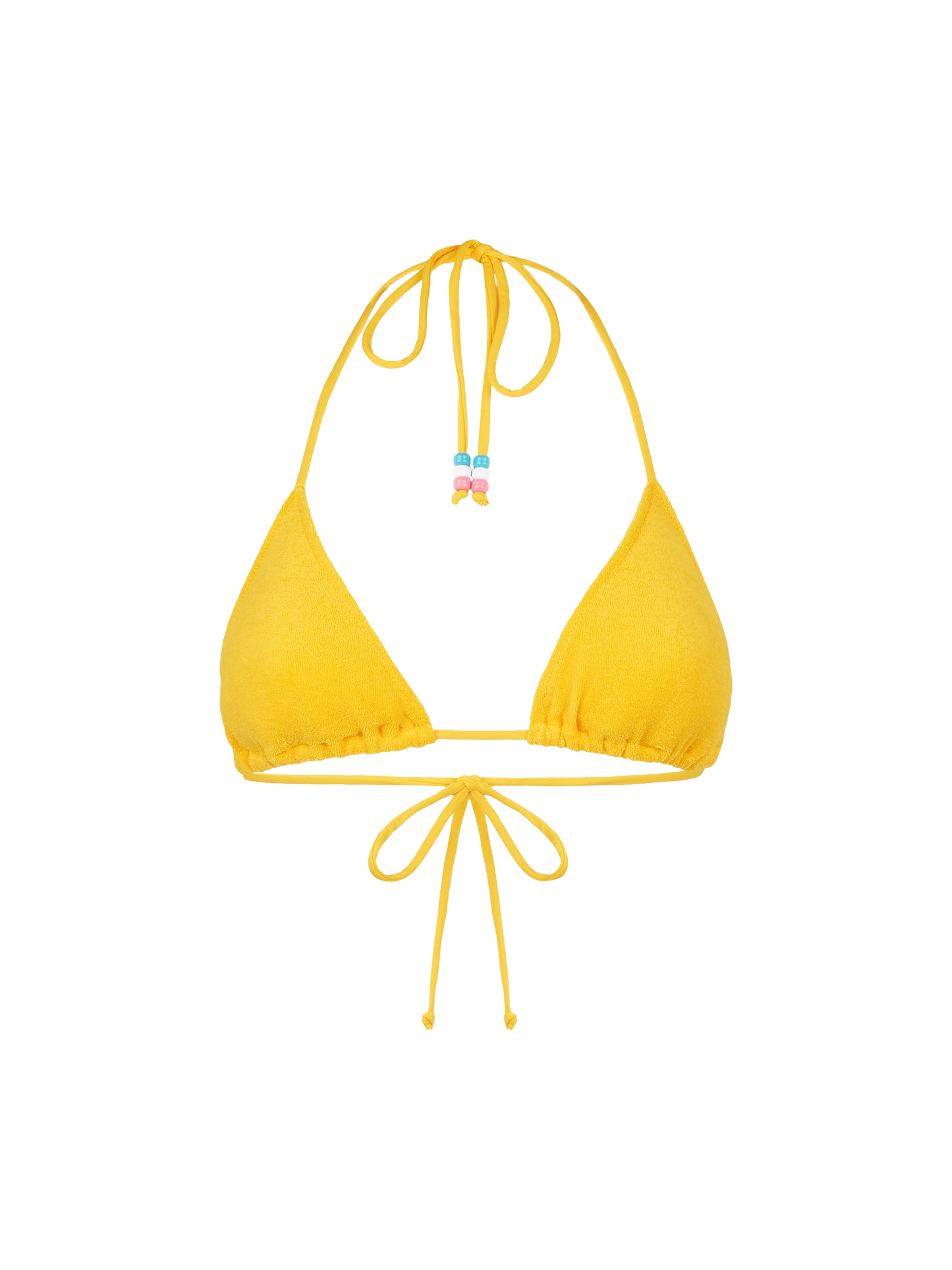 Woman terry triangle top swimsuit with charms
