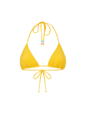 Woman terry triangle top swimsuit with charms