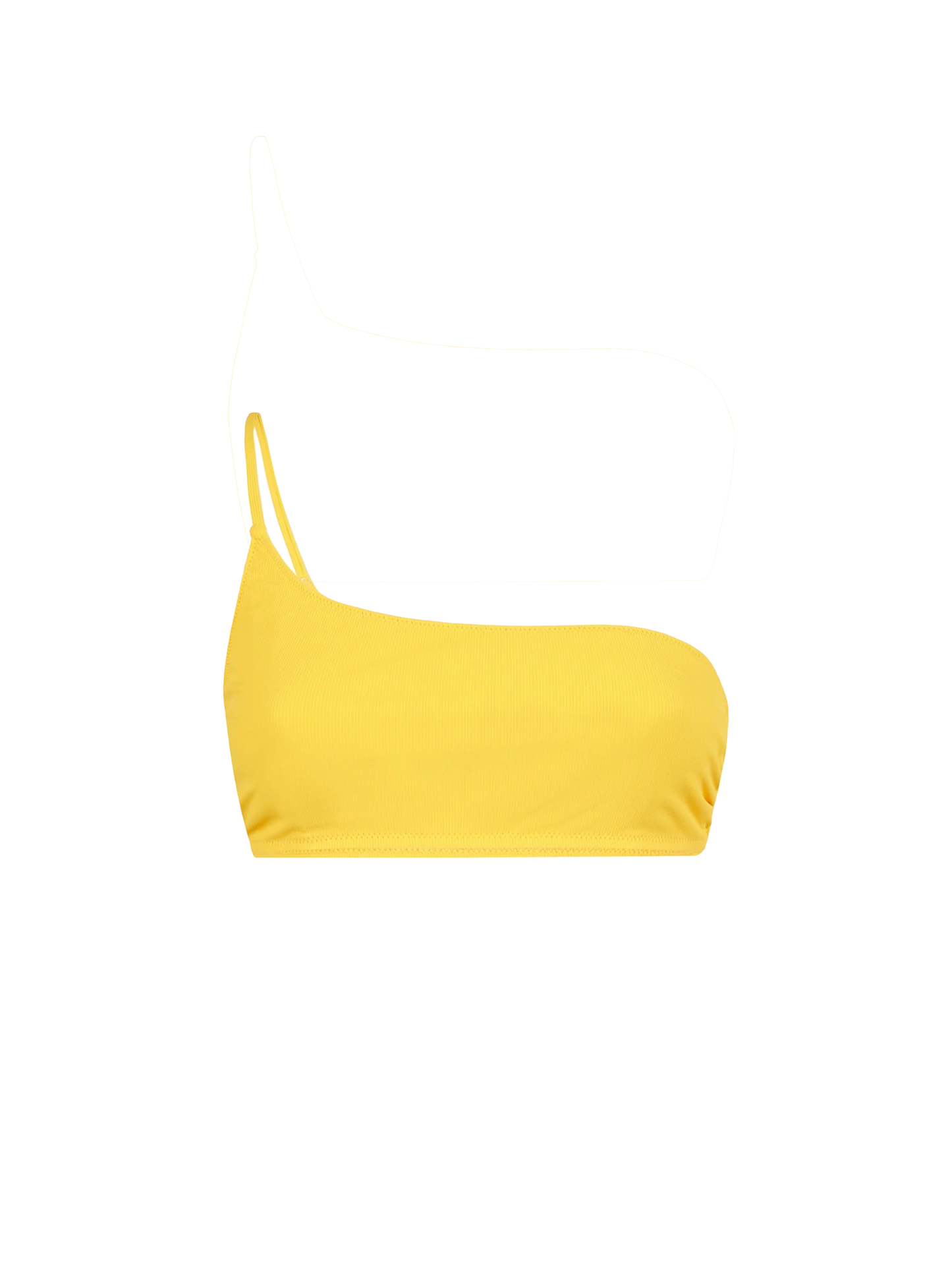Yellow ribbed one shoulder bralette