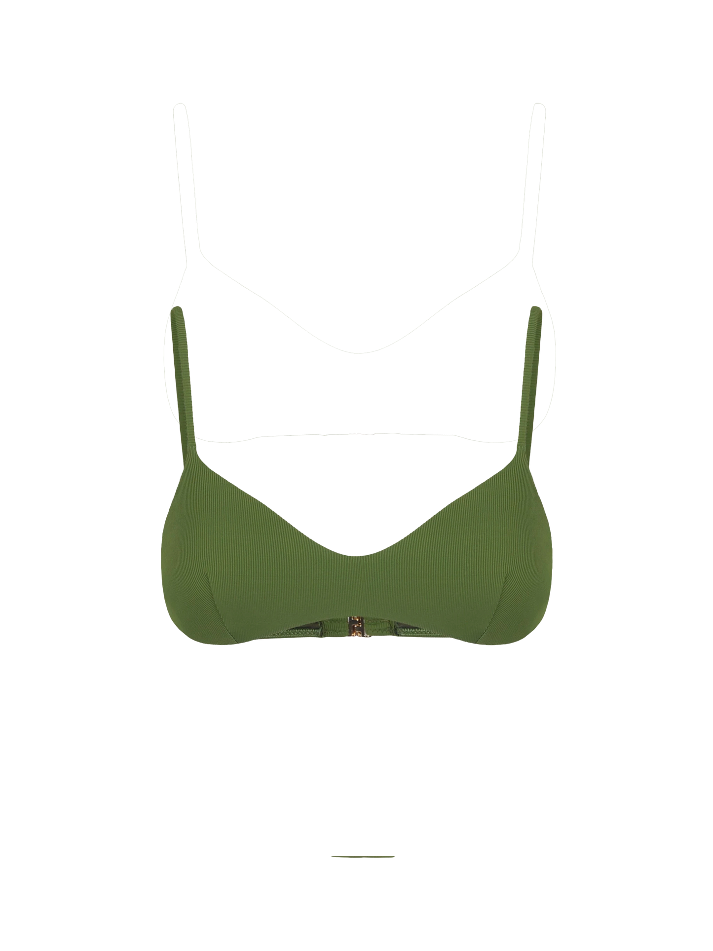 Bralette top a costine verde militare