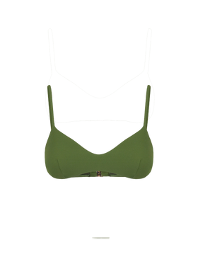 Bralette top a costine verde militare