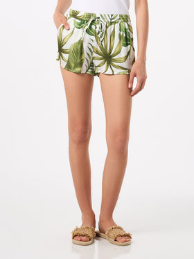 Tropical print woman shorts