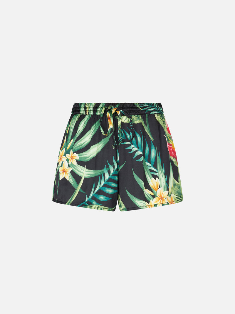 Damen-Shorts mit tropischem Print