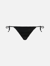 Black swim briefs with tulle