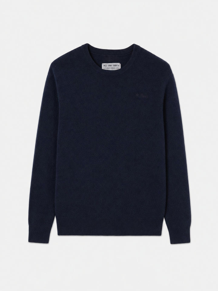 Blauer Pullover Regent aus Lammwolle 