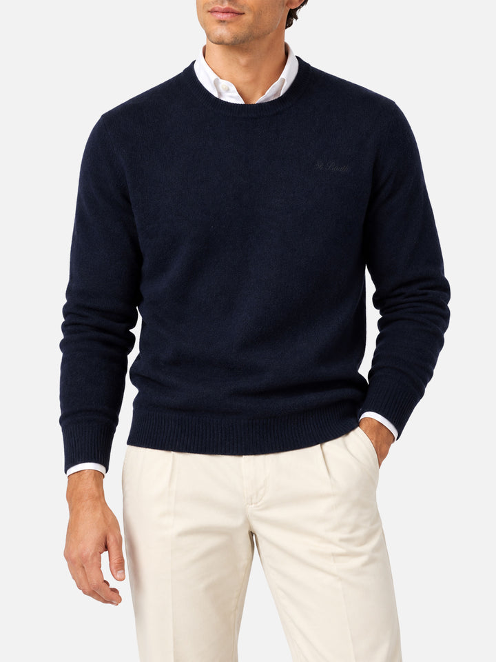 Blauer Pullover Regent aus Lammwolle 